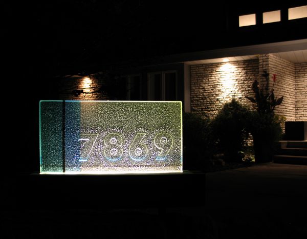 Fused Glass Address Marker