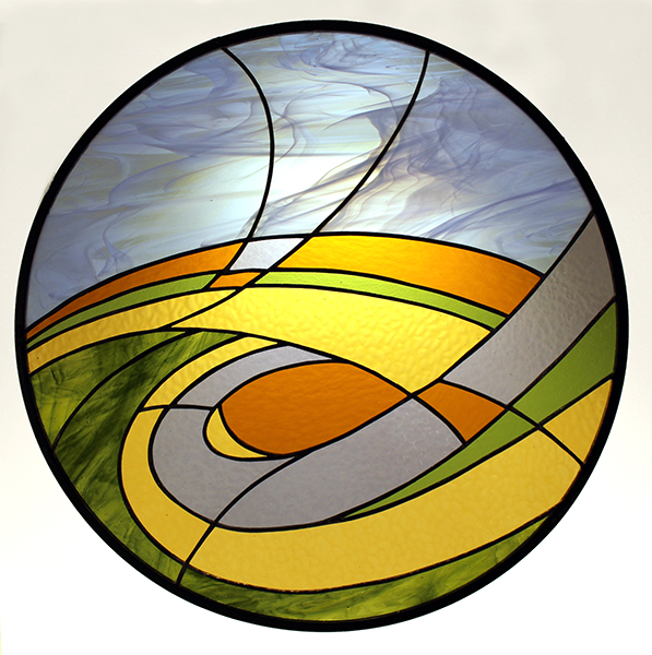 Stained Glass Prairie Scene